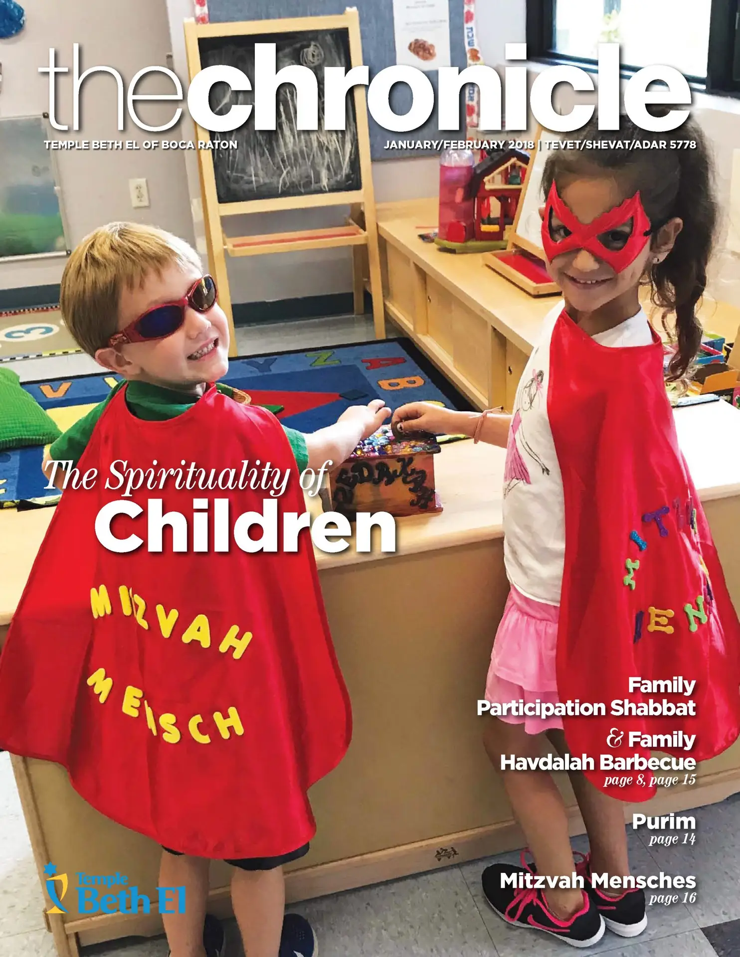 The Chronicle, January February 2018, Newsletter published by Temple Beth El of Boca Raton, Fl