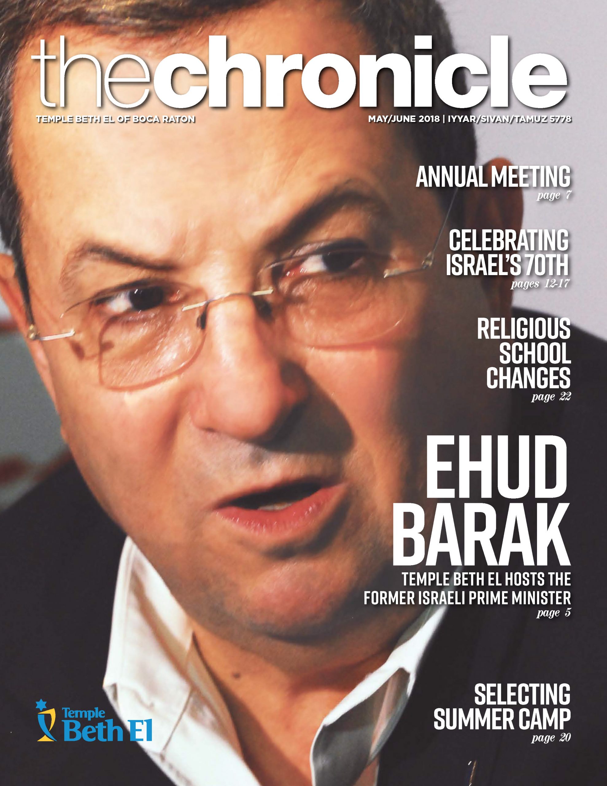 The Chronicle, May June 2018, Newsletter published by Temple Beth El of Boca Raton, Fl