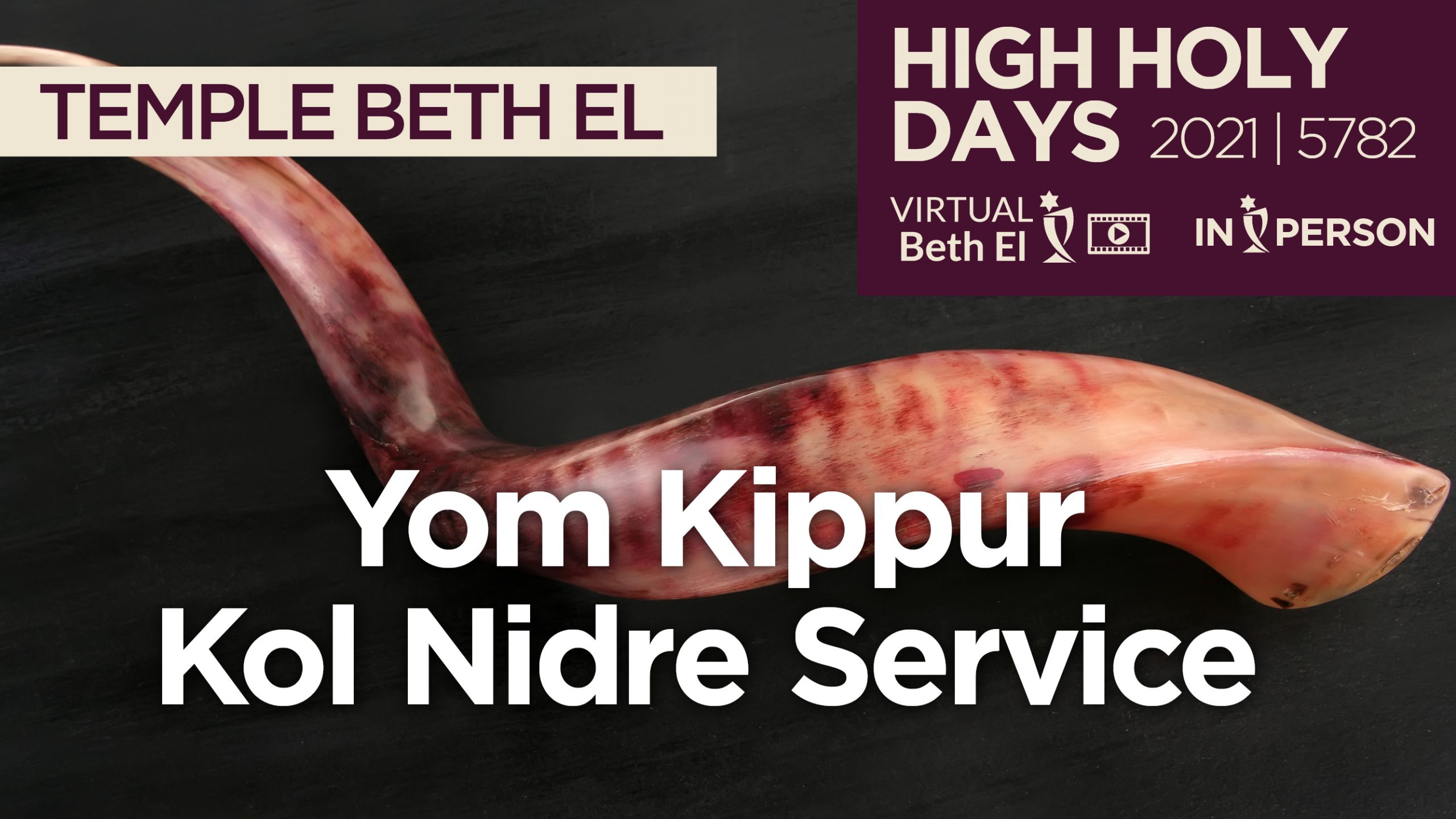 Yom Kippur Kol Nidre Services Announcement Graphic for 2021 5782