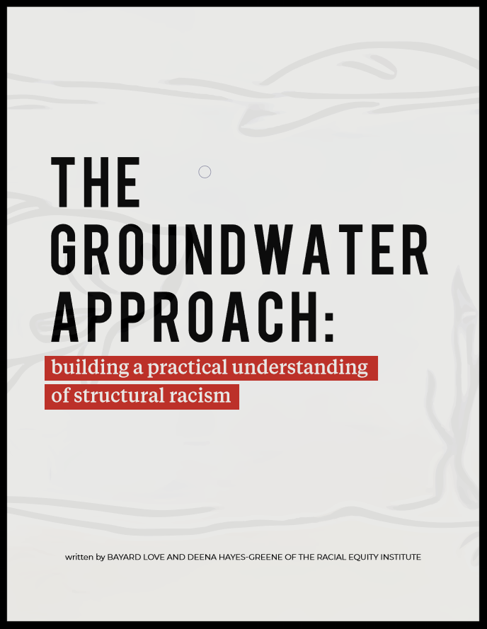 Groundwater approach, used in an issue of Equality: Temple Beth El of Boca Raton's Racial Equity newsletter