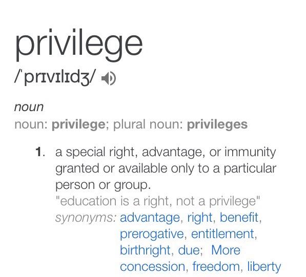 Definition of Privilege, used in an issue of Equality: Temple Beth El of Boca Raton's Racial Equity newsletter