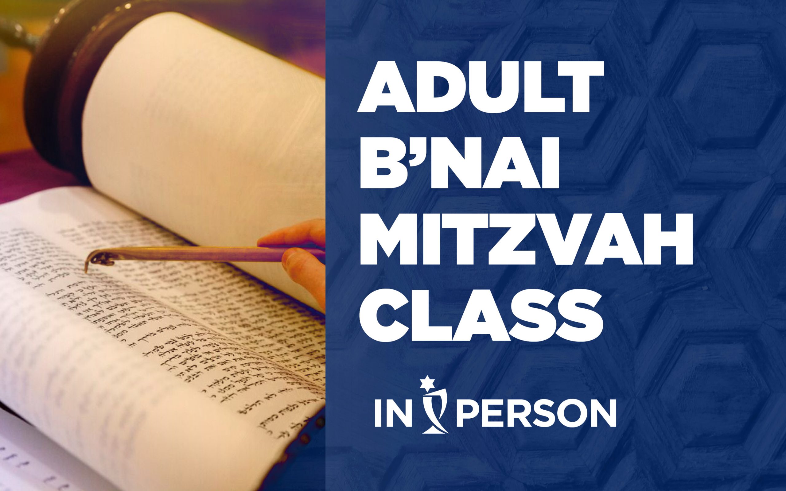 Adult B'nai Mitzvah Class Event Graphic for Temple Beth El - In Person