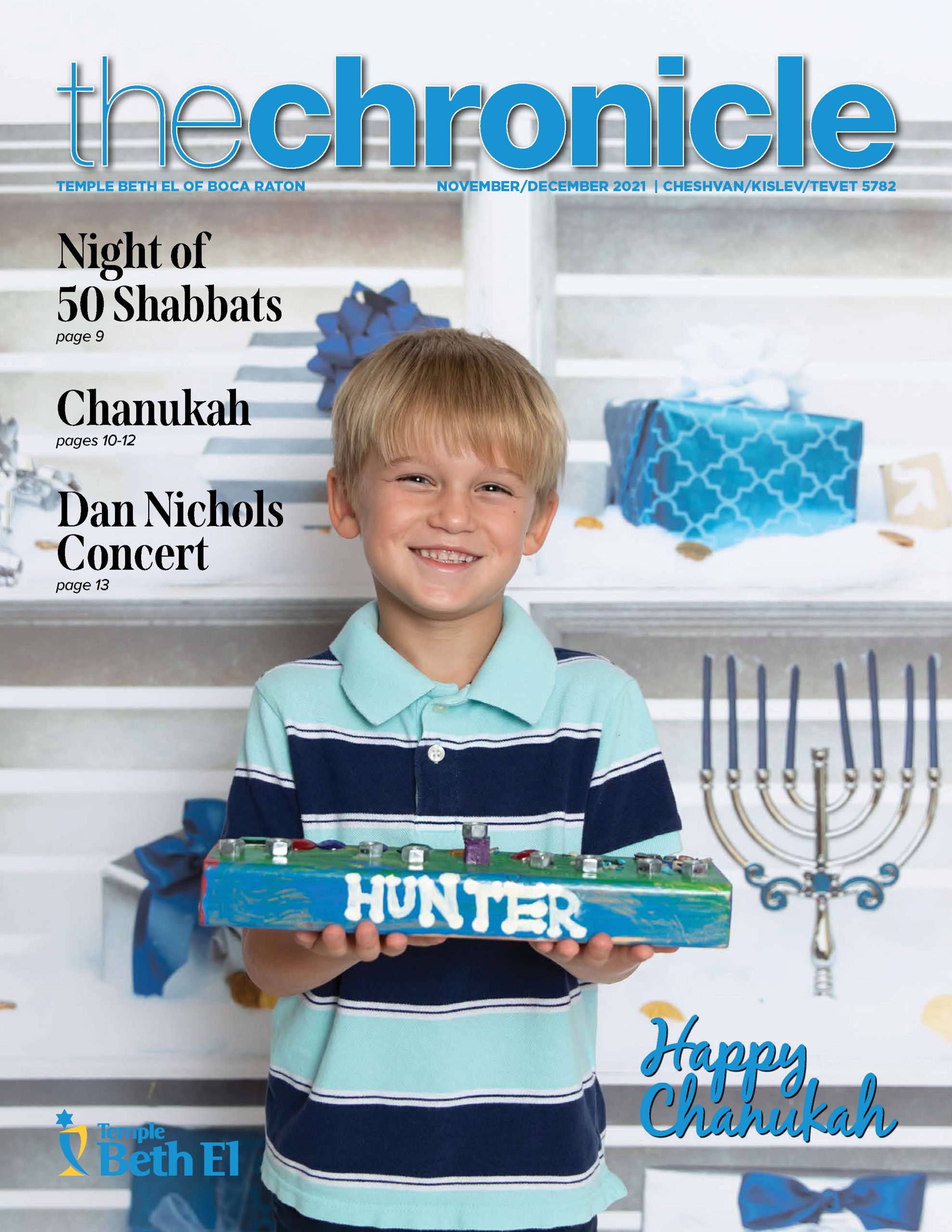 The Chronicle, November December 2021, Newsletter published by Temple Beth El of Boca Raton, Fl