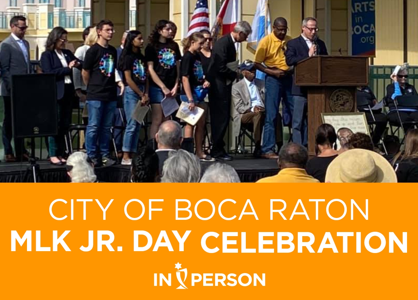 City of Boca Raton Martin Luther King Jr Day Celebration event graphic made for Temple Beth El of Boca Raton