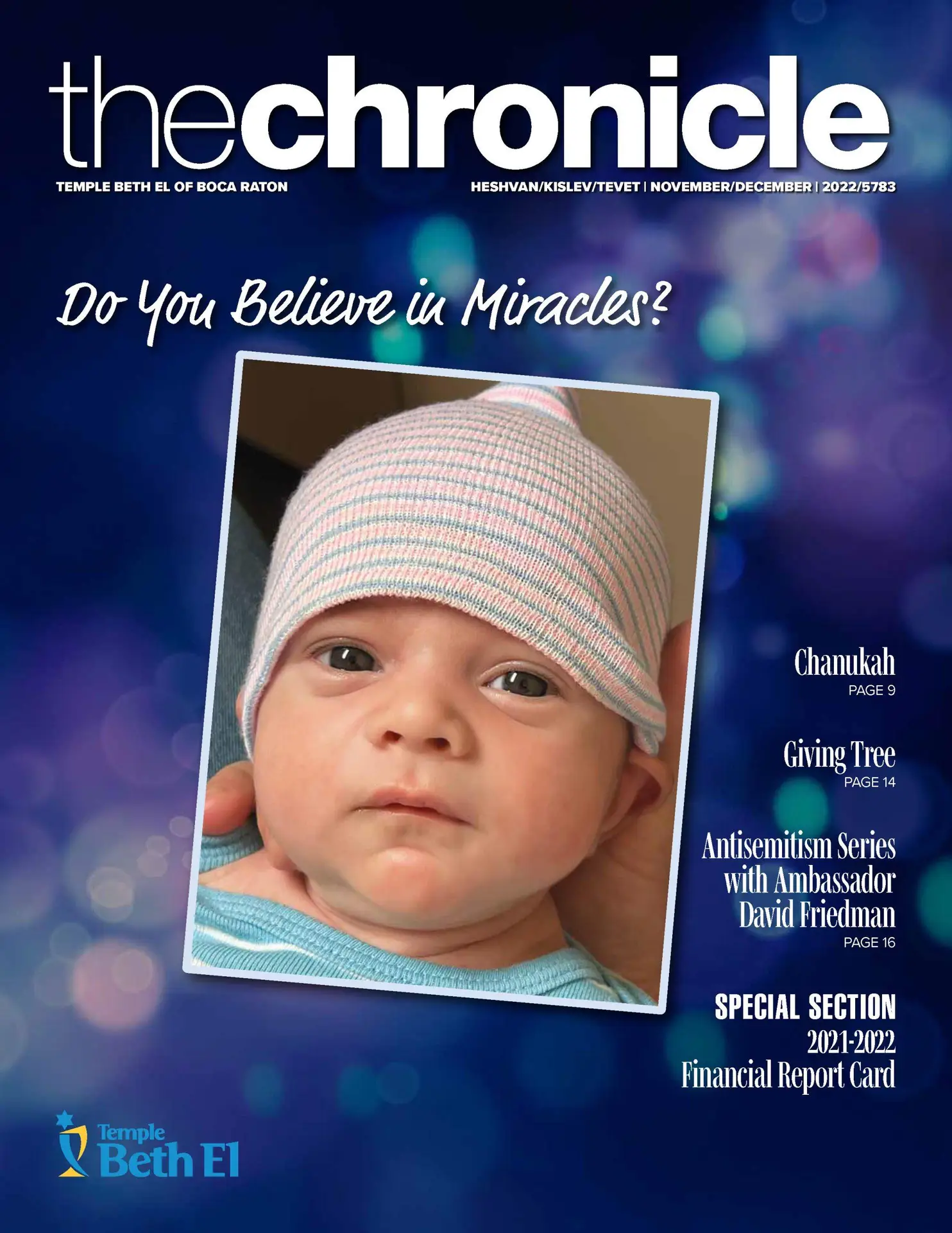 November/December 2022 Chronicle, for Temple Beth El of Boca Raton