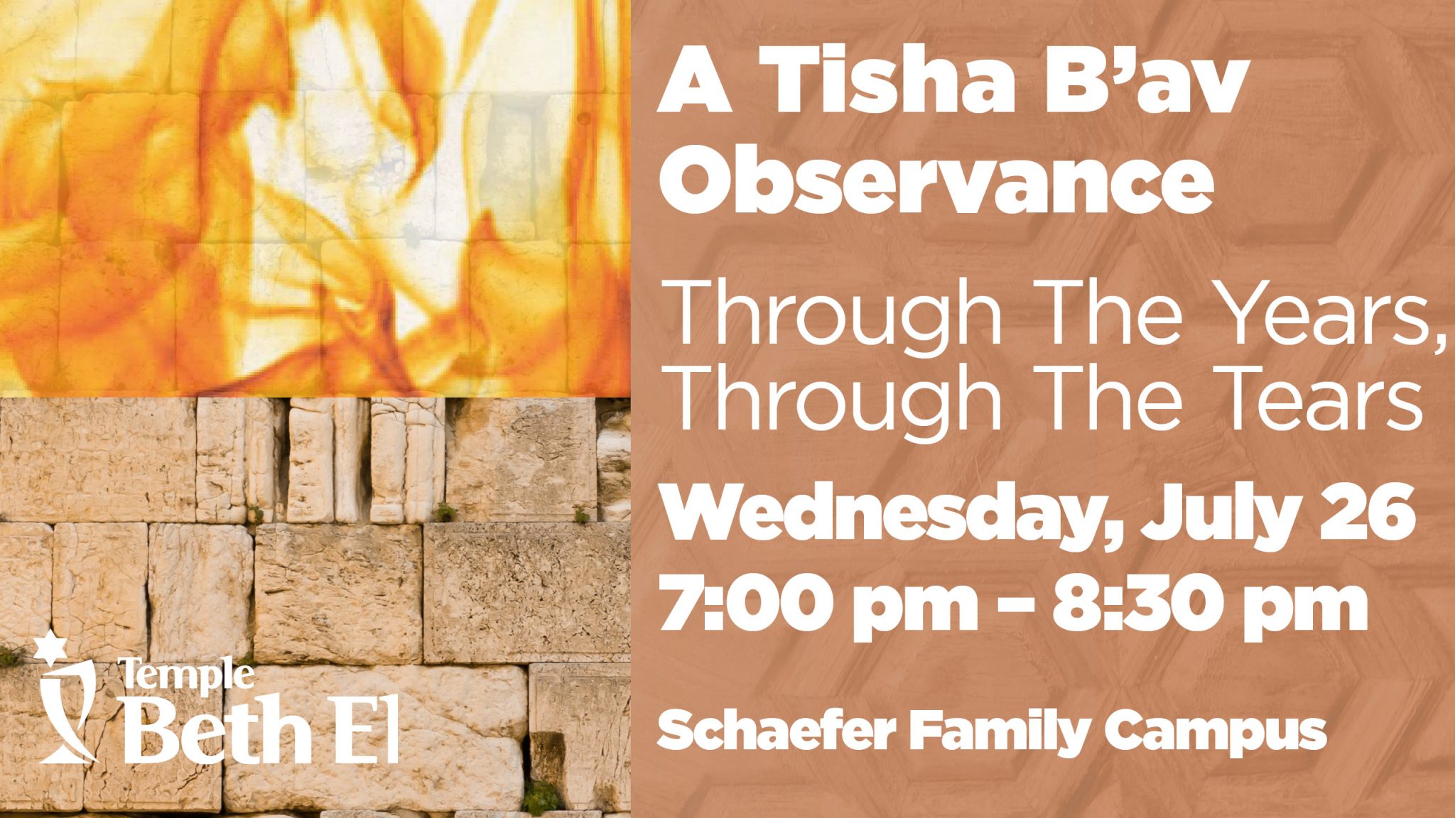 A Tisha B'Av Observance: Through The Years, Through The Tears - Temple ...