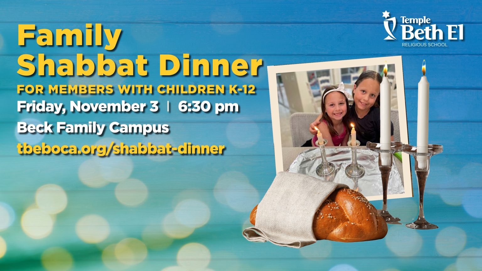 Family Shabbat Dinner - Temple Beth El Of Boca Raton