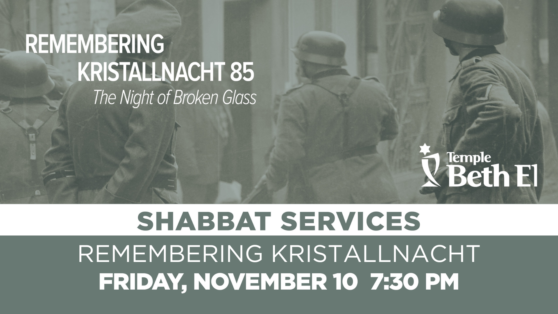 Shabbat Evening Services: Remembering Kristallnacht - Temple Beth El Of ...