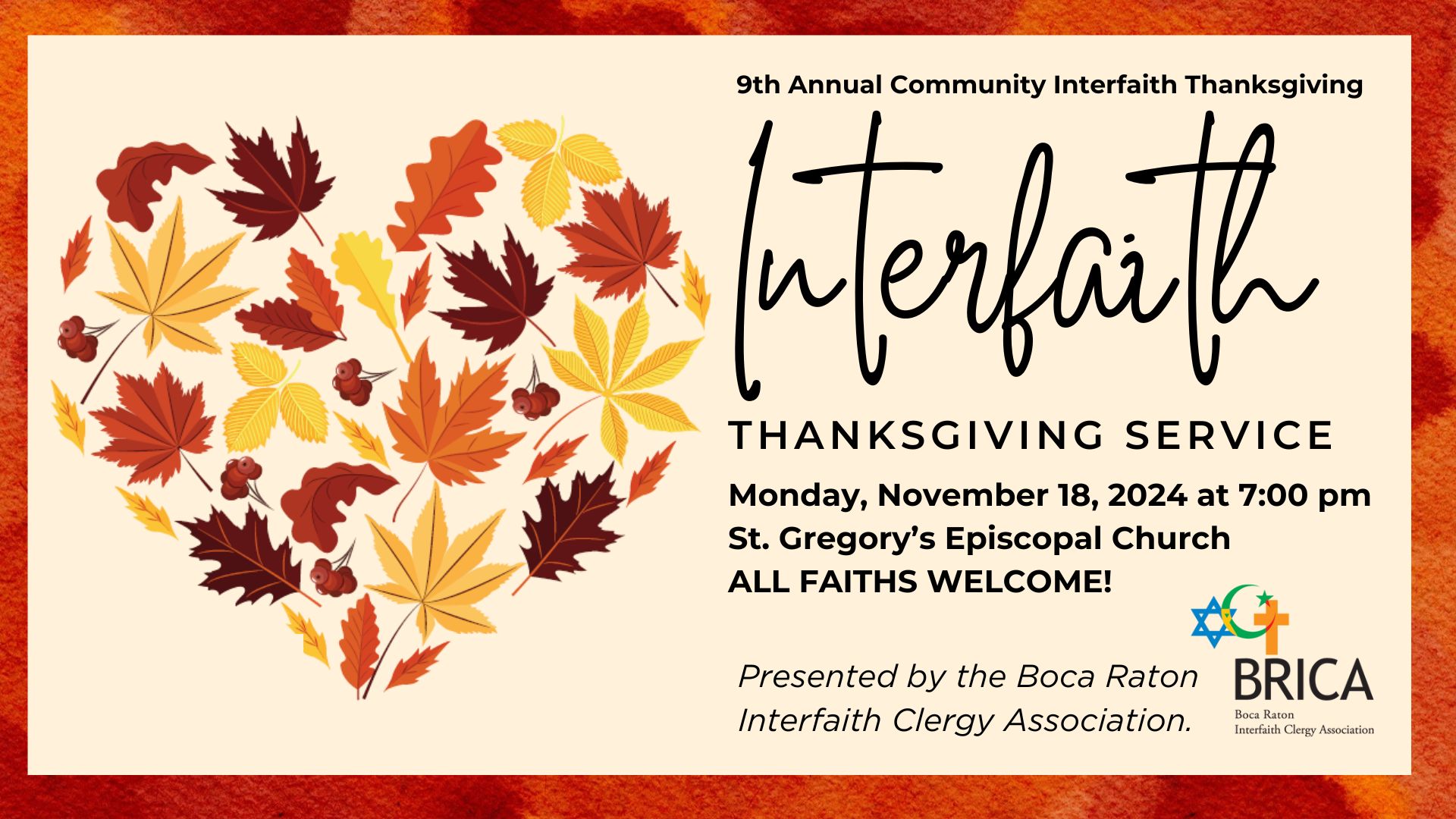 Interfaith Thanksgiving Service - Temple Beth El of Boca Raton