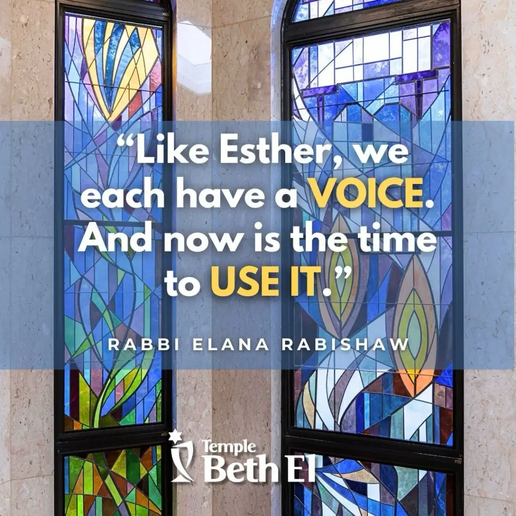 Like Esther, We Must Speak Up: Shabbat Message by Rabbi Elana Rabishaw