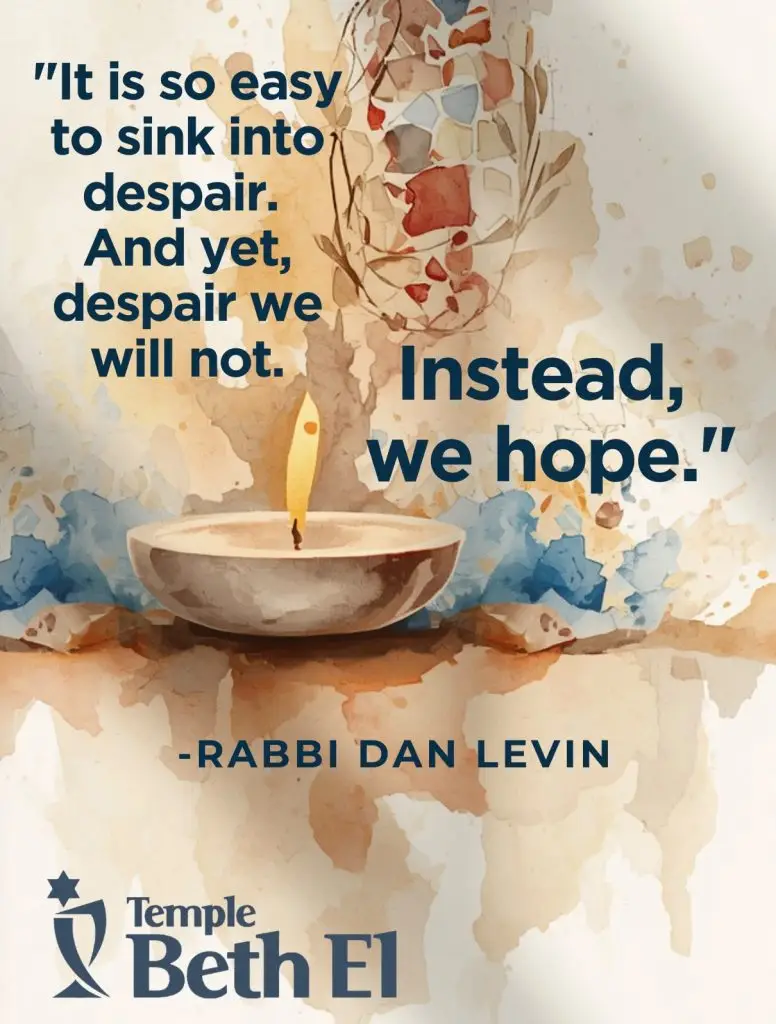 Message for October 7, 2026 from Rabbi Dan Levin